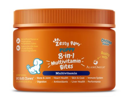 10% OFF: Zesty Paws Puppy 8-in-1 Bites Multivitamin Chicken Flavor Dog Supplement Chews 90ct on Sale