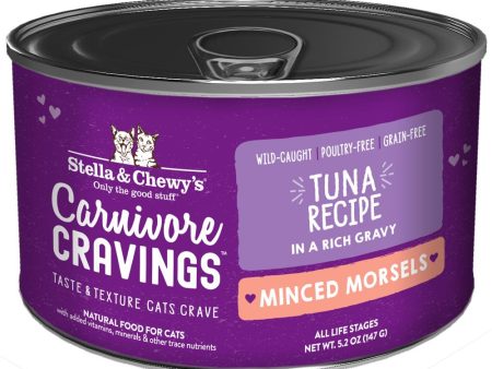 3 FOR $14.40 (Exp 24Mar25): Stella & Chewy s Carnivore Cravings Minced Morsels Tuna In Gravy Grain-Free Canned Cat Food 5.2oz Online Sale