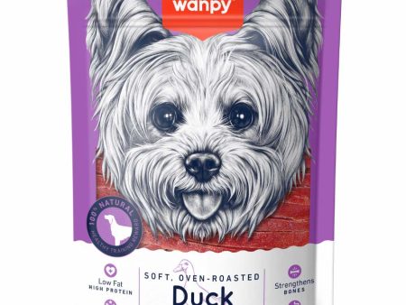 3 FOR $10.50: Wanpy Soft Oven Roasted Duck Jerky Strips Dog Treats 100g Online now