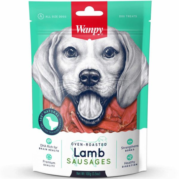 3 FOR $10.50: Wanpy Oven-Roasted Lamb Sausages Dog Treats 100g Online Sale