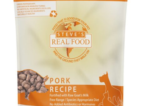 BUNDLE DEAL+FREE WIPES : Steve s Real Food Pork Grain-Free Freeze-Dried Raw Food For Cats & Dogs 20oz For Cheap