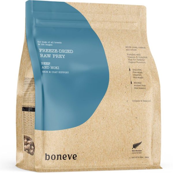 25% OFF 100g (Exp 27Apr25): Boneve Beef & Hoki Skin & Coat Support Grain-Free Freeze-Dried Raw Dog Food Fashion