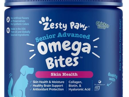 10% OFF: Zesty Paws Senior Advanced Omega Bites Chicken Flavor Dog Supplement Chews 90ct Cheap