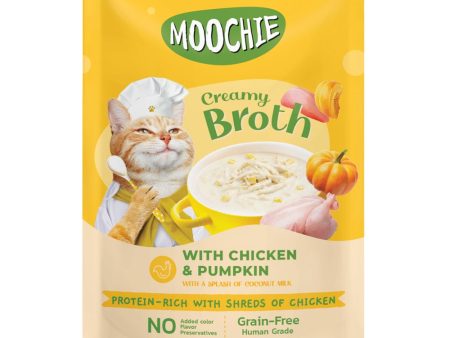 20% OFF: Moochie Creamy Broths With Chicken & Pumpkin Grain-Free Pouch Cat Food 40g x 16 Online now