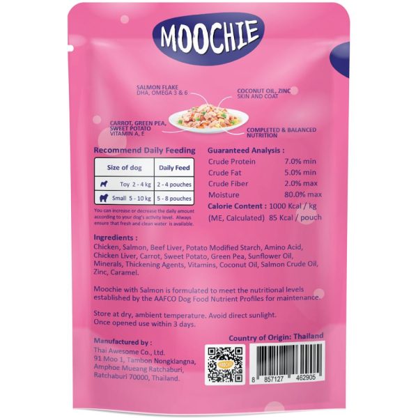 31% OFF: Moochie Beauty Skin & Coat Salmon Grain-Free Adult Pouch Dog Food 85g x 12 For Cheap