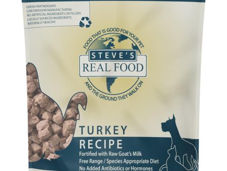 BUNDLE DEAL+FREE WIPES : Steve s Real Food Turkey Grain-Free Freeze-Dried Raw Food For Cats & Dogs 20oz For Discount