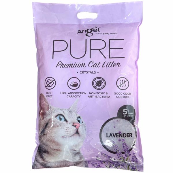 Angel Pure Premium Lavender Crystal Cat Litter 5L For Discount