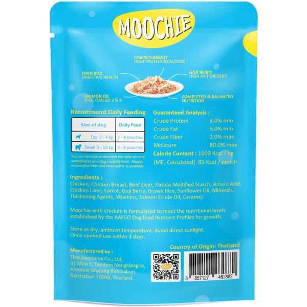 31% OFF: Moochie Healthy Growth Chicken Puppy Pouch Dog Food 85g x 12 Online