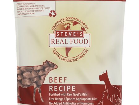 BUNDLE DEAL+FREE WIPES : Steve s Real Food Beef Grain-Free Freeze-Dried Raw Food For Cats & Dogs 20oz Supply