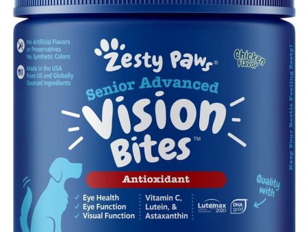 10% OFF: Zesty Paws Senior Advanced Vision Bites Chicken Flavor Dog Supplement Chews 90ct Online Sale