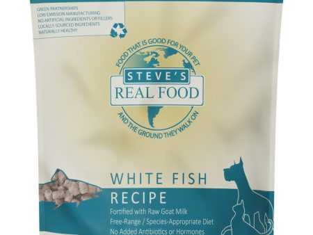 BUNDLE DEAL+FREE WIPES : Steve s Real Food White Fish Grain-Free Freeze-Dried Raw Food For Cats & Dogs 20oz Cheap