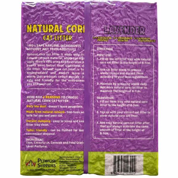 2 FOR $15: Angel Natural Corn Lavender Cat Litter 6L For Sale