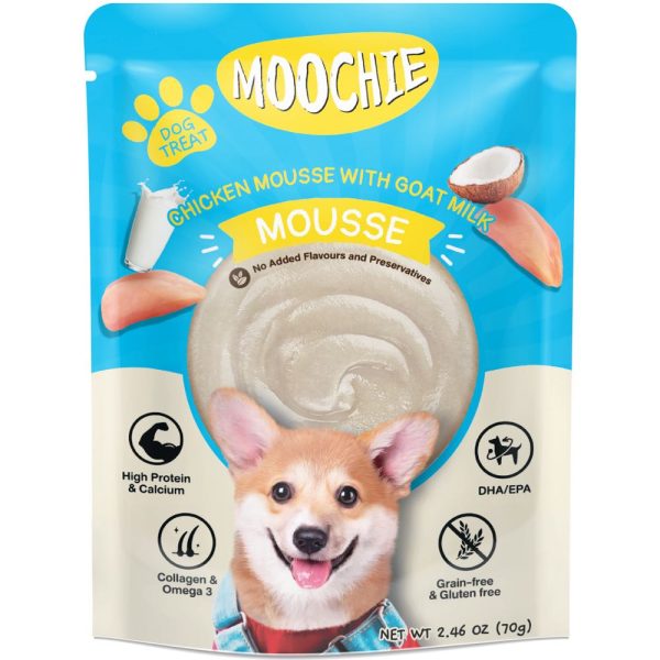 31% OFF: Moochie Chicken Mousse With Goat Milk Grain-Free Liquid Dog Treat 70g For Cheap