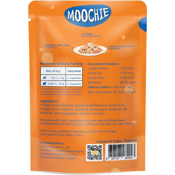 31% OFF: Moochie Boost Immune Duck Grain-Free Adult Pouch Dog Food 85g x 12 Discount