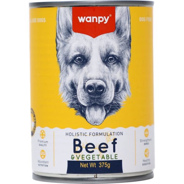 Wanpy Beef & Vegetable Canned Dog Food 375g For Discount