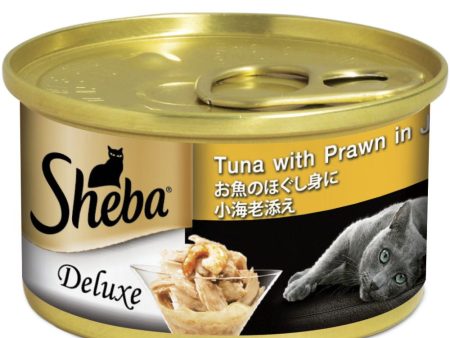 $10 OFF 24 cans: Sheba Tuna With Prawn In Jelly Adult Canned Cat Food 85g x 24 Fashion