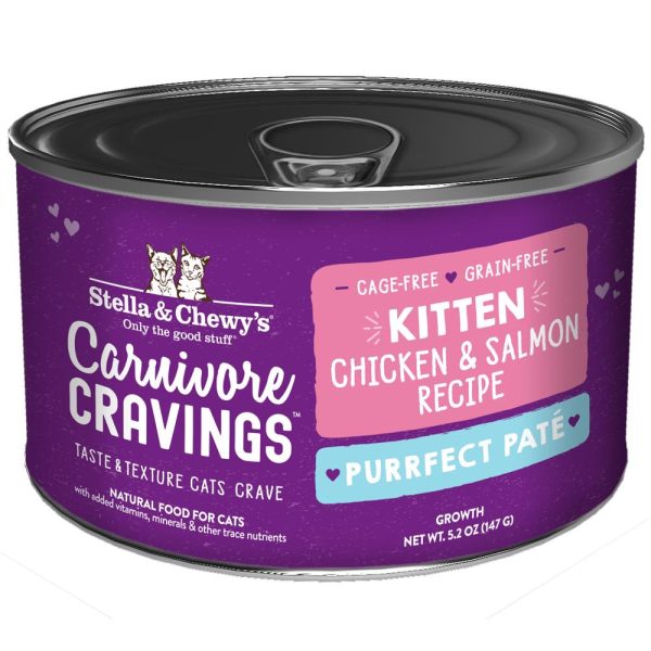 3 FOR $14.40: Stella & Chewy s Carnivore Cravings Purrfect Pate Chicken & Salmon Grain-Free Kitten Canned Cat Food 5.2oz Online