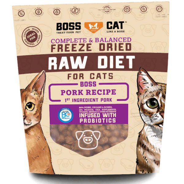 $20 OFF BUNDLE DEAL (Exp 16May25) : Boss Cat Pork Grain-Free Freeze-Dried Raw Cat Food 9oz Online Hot Sale