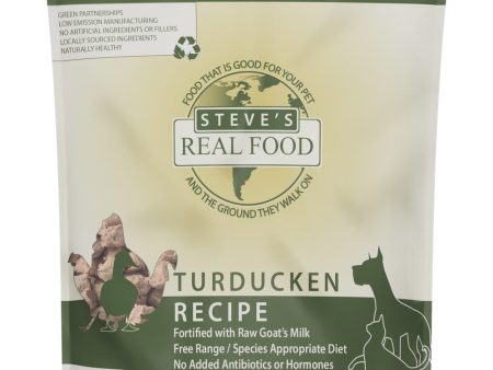 BUNDLE DEAL+FREE WIPES : Steve s Real Food Turducken Grain-Free Freeze-Dried Raw Food For Cats & Dogs 20oz Hot on Sale