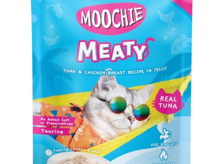 24% OFF: Moochie Meaty Tuna & Chicken Breast Recipe In Jelly Adult Pouch Cat Food 70g x 12 Online