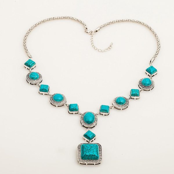 Turquoise Necklace Vintage For Sale