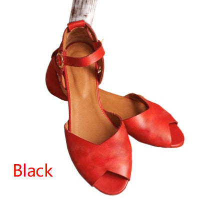 Women s Flat Leather Sandals Fashion