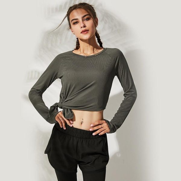 Threaded long sleeve yoga wear Supply