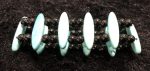 Turquoise Color and Black Bead Stretch Bracelet For Cheap