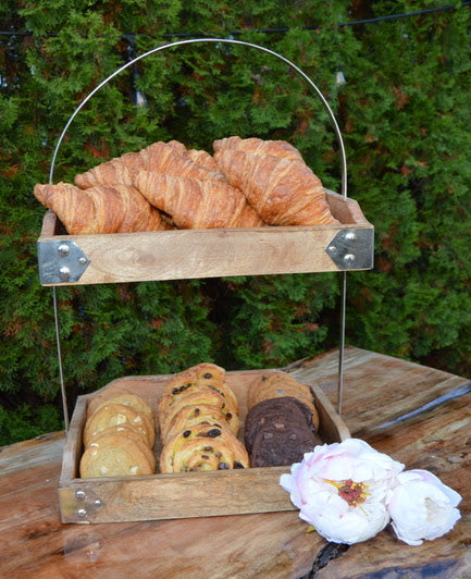 2 Tier Wooden Dessert Stand on Sale