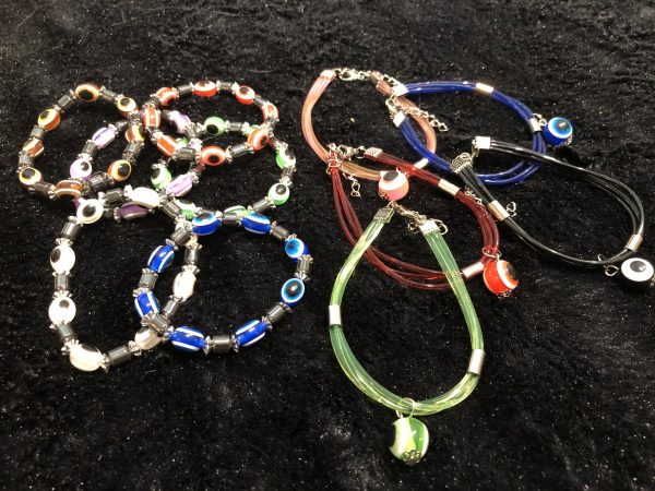 Evil Eye Collection (Six Plastic Stretch Bracelets & Five Plastic Adjustable Bracelets) Supply