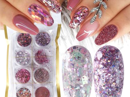 8 Box Mix Glitter Nail Art Online Hot Sale