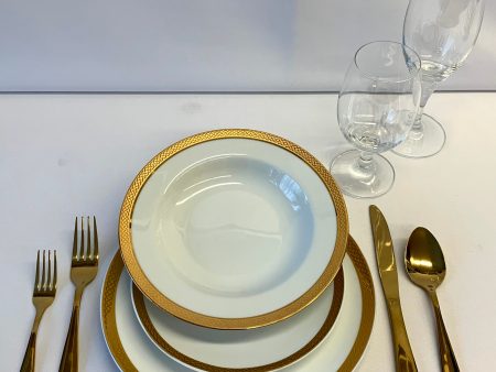 Wide Gold Rim   Classic Gold Dinner Package (Qty 105) Online Sale