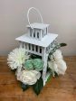 White Flowers Lantern Centerpiece For Discount