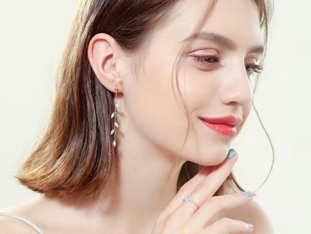 Wind willow leaf earrings Online Sale