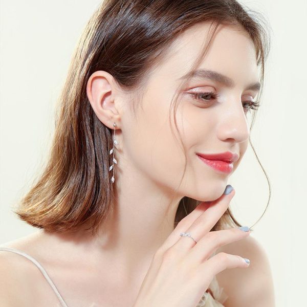 Wind willow leaf earrings Online Sale