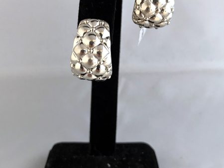 Charles Krypell Sterling Silver Tufted Huggies Earrings with Omega Backs For Cheap