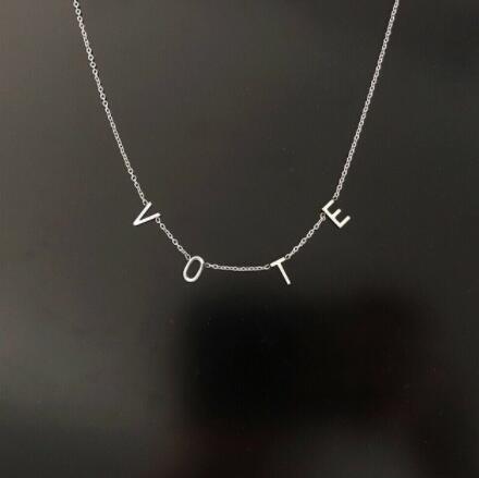 Vote Stainless Steel Necklace on Sale