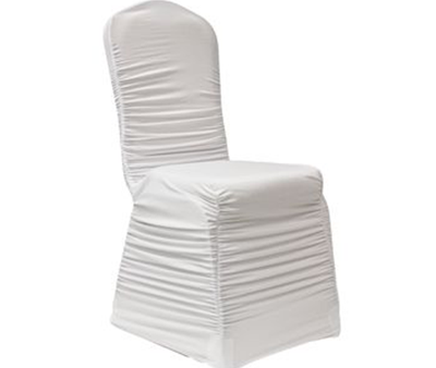 Chair Cover Spandex Ruched White Online now