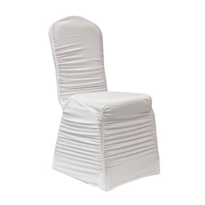 Chair Cover Spandex Ruched White Online now