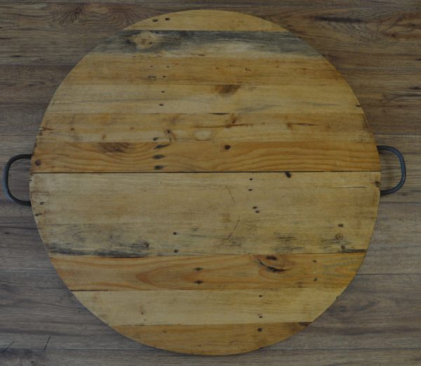 Wooden Platter with Handles For Sale