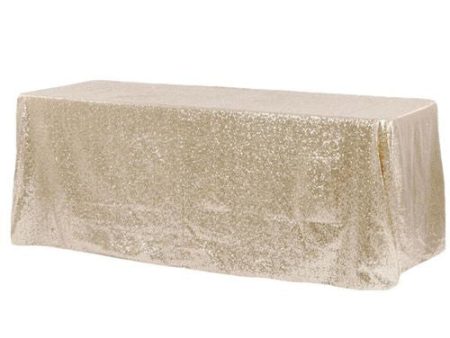 Tablecloth Light Gold Sequin Rectangular 90 x 156  Supply