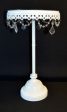 18  Tall Cake Stand With White Round Hanging Crystals For Discount