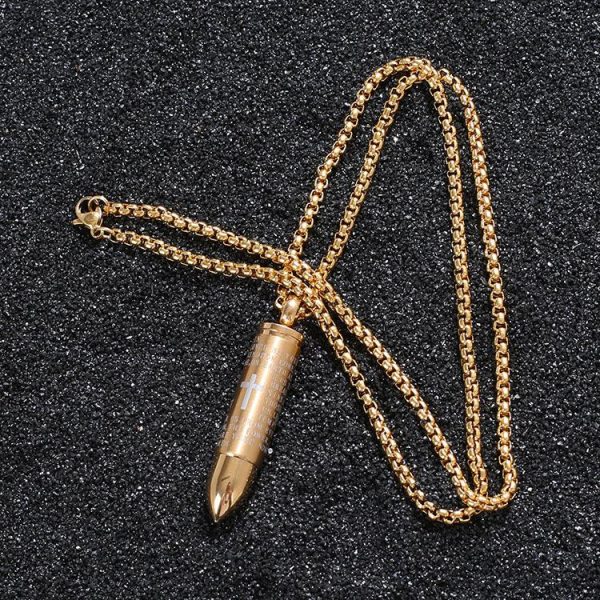 Bullet titanium steel necklace For Sale