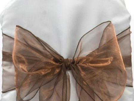 Chocolate Brown Organza Sash For Cheap