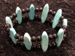 Turquoise Color and Black Bead Stretch Bracelet For Cheap