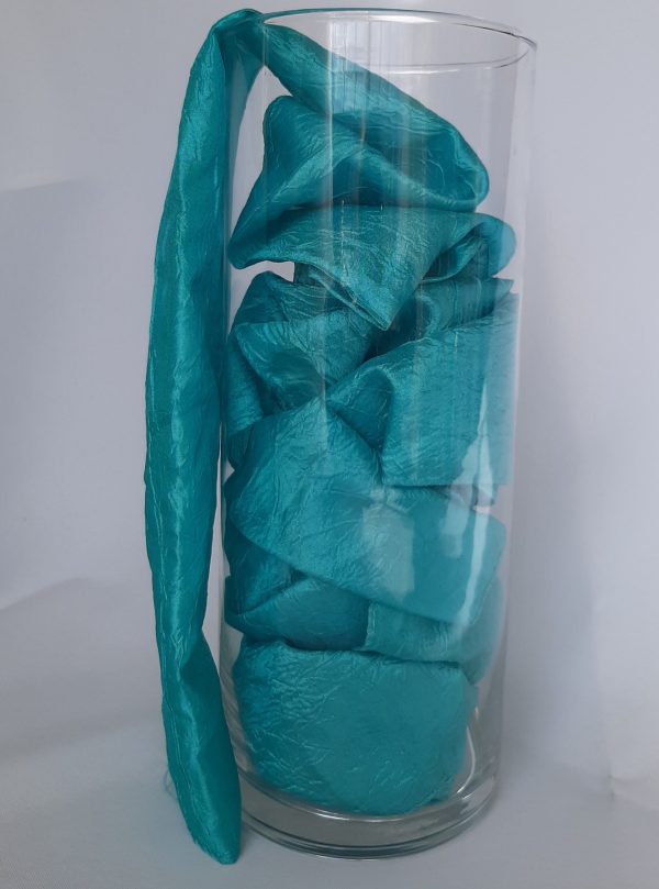 Teal Crinkle Taffeta Sash For Discount