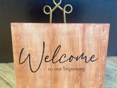 Wooden Welcome to our beginning Online