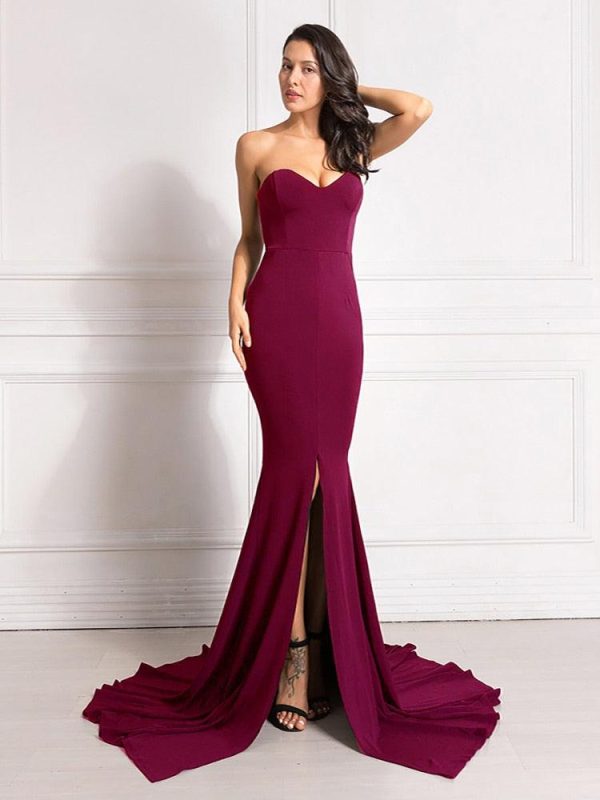 Black Red Evening Gown Dress Hot on Sale