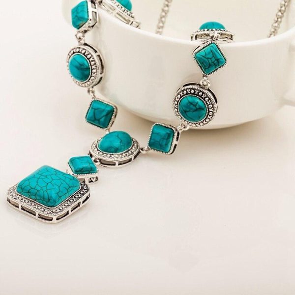 Turquoise Necklace Vintage For Sale