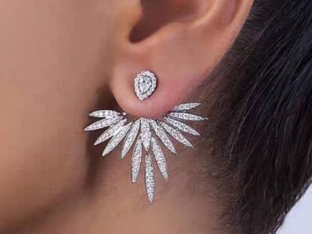 Zircon earrings angel wings Online Hot Sale